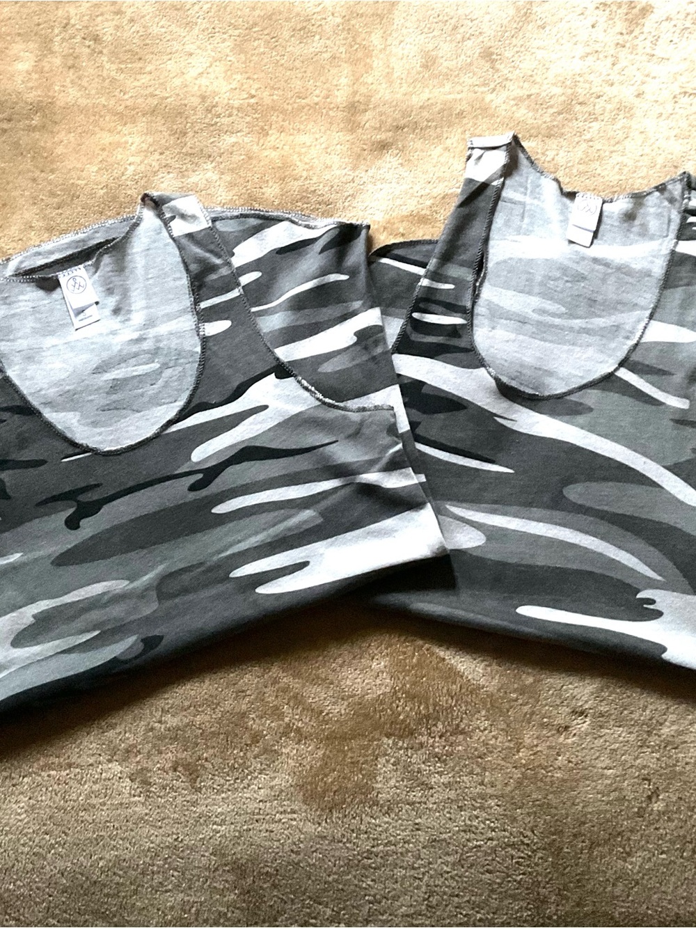 Alternative Women’s or Teens Camouflage Racerback Tank Top - Gray & Black 🆕
